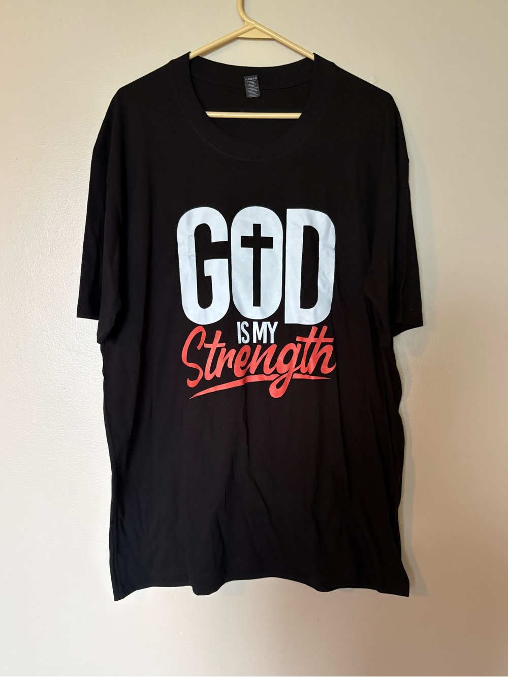 Black 'God Is My Strength' Graphic Tee